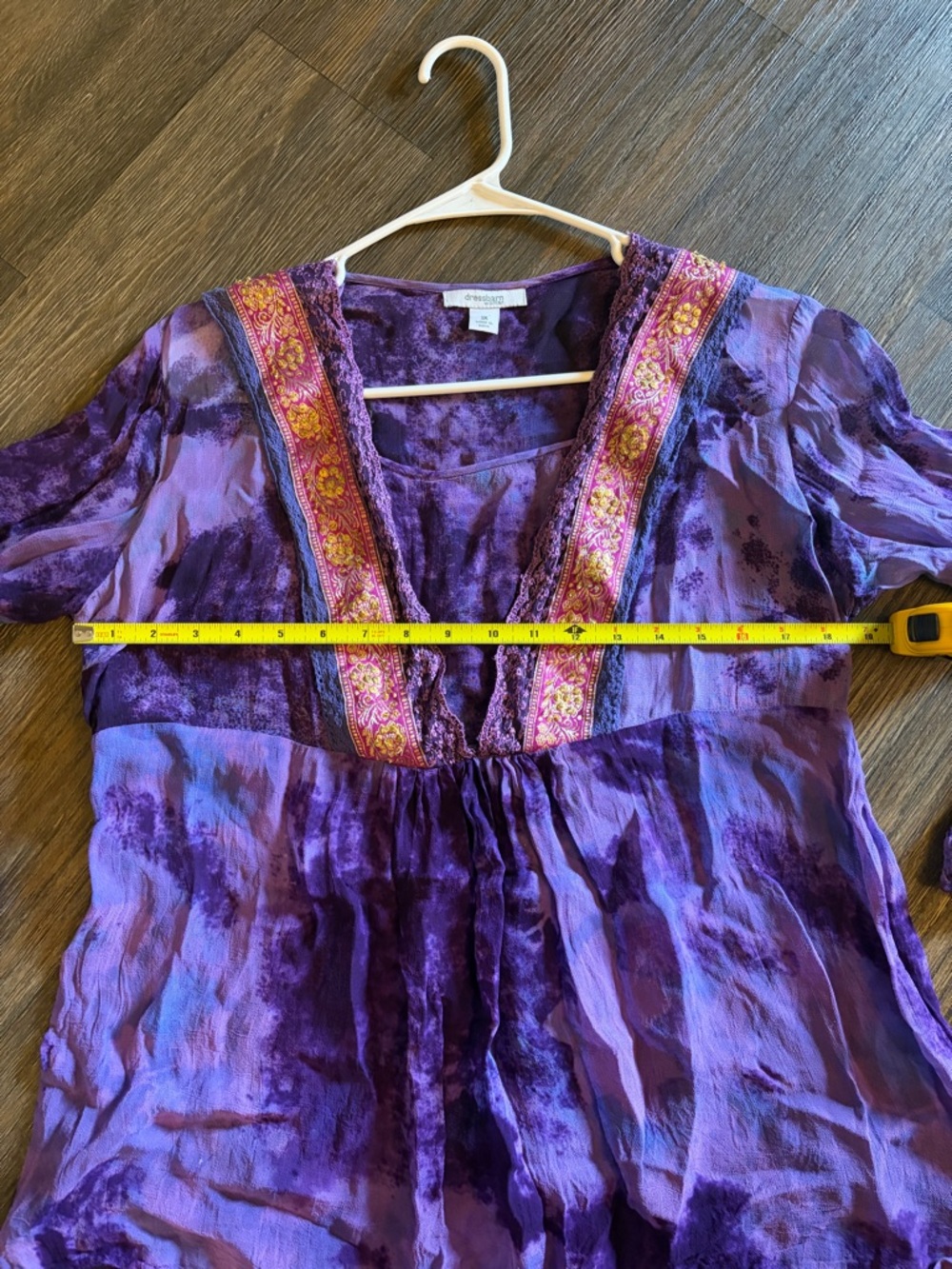 Vintage Dress Barn Top 1X Tie-Dye Hippie Whimsygoth Witchy Dark Romance Y2K - Picture 6 of 7